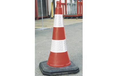 Cône de chantier monobloc en situation