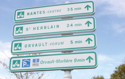 Panneaux directionnels piste cyclable